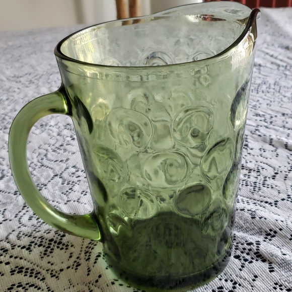 Green Glass Pitcher. - Picture 6 of 7